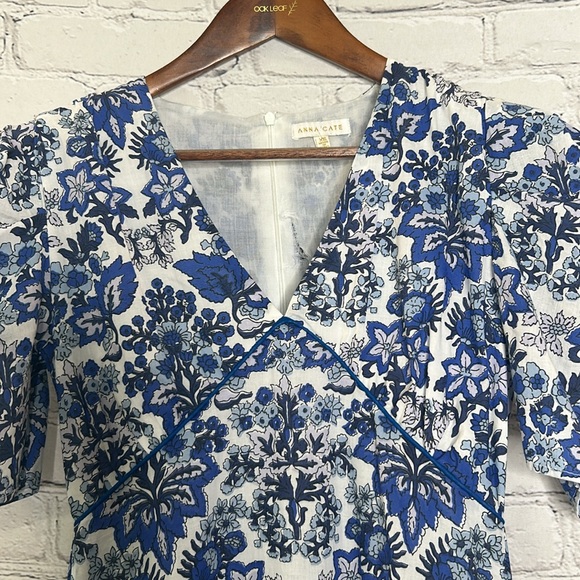 Anna Cate Floral Blue & White Maxi Dress Size X-Small Great Condition - Picture 4 of 15